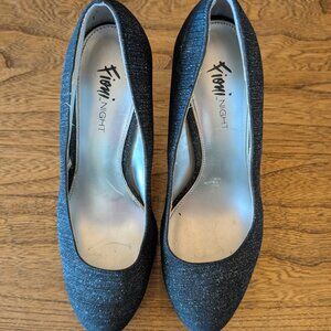 Fiomi sparkle black heels size 7